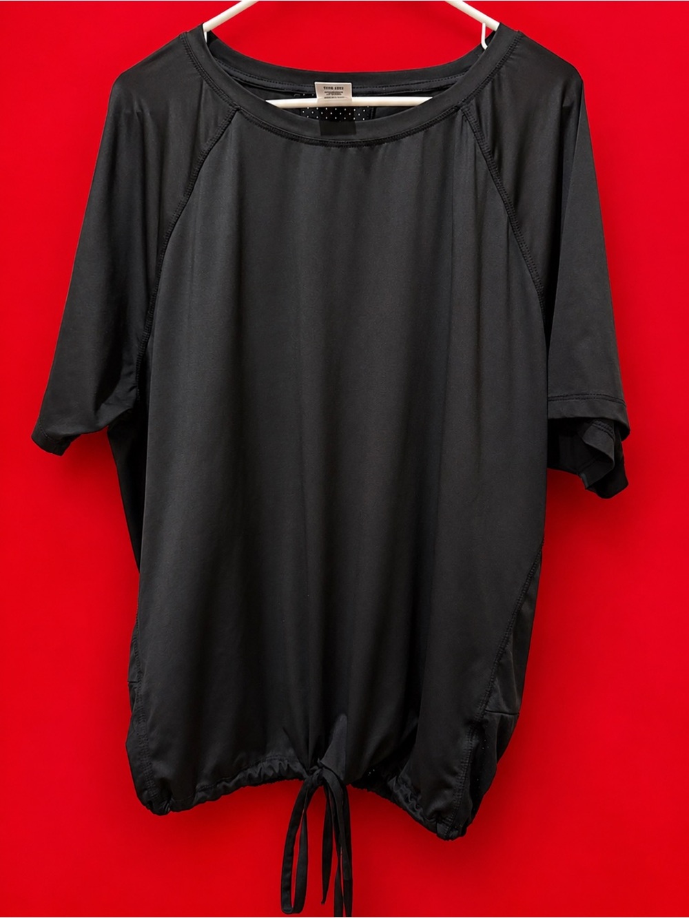 Women’s Black Drawstring Hem Performance Shirt